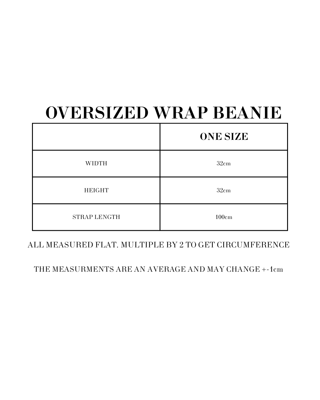 OVERSIZED WRAP BEANIE