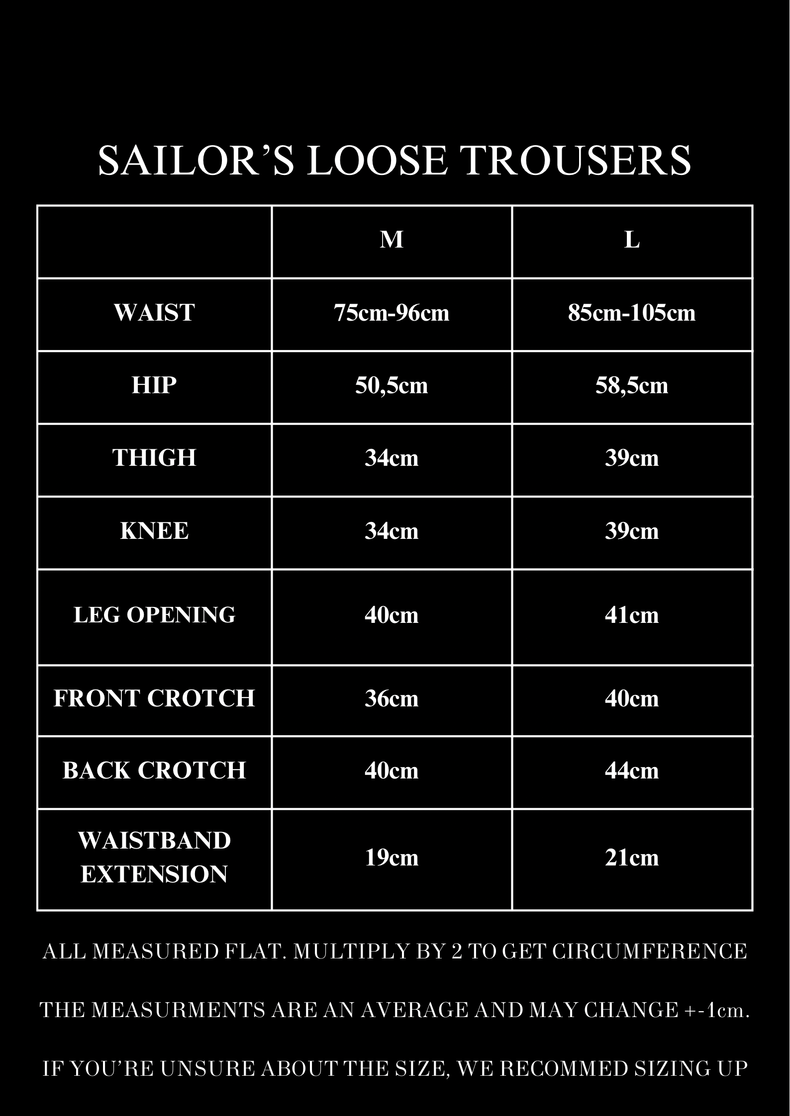 SAILOR'S LOOSE TROUSERS