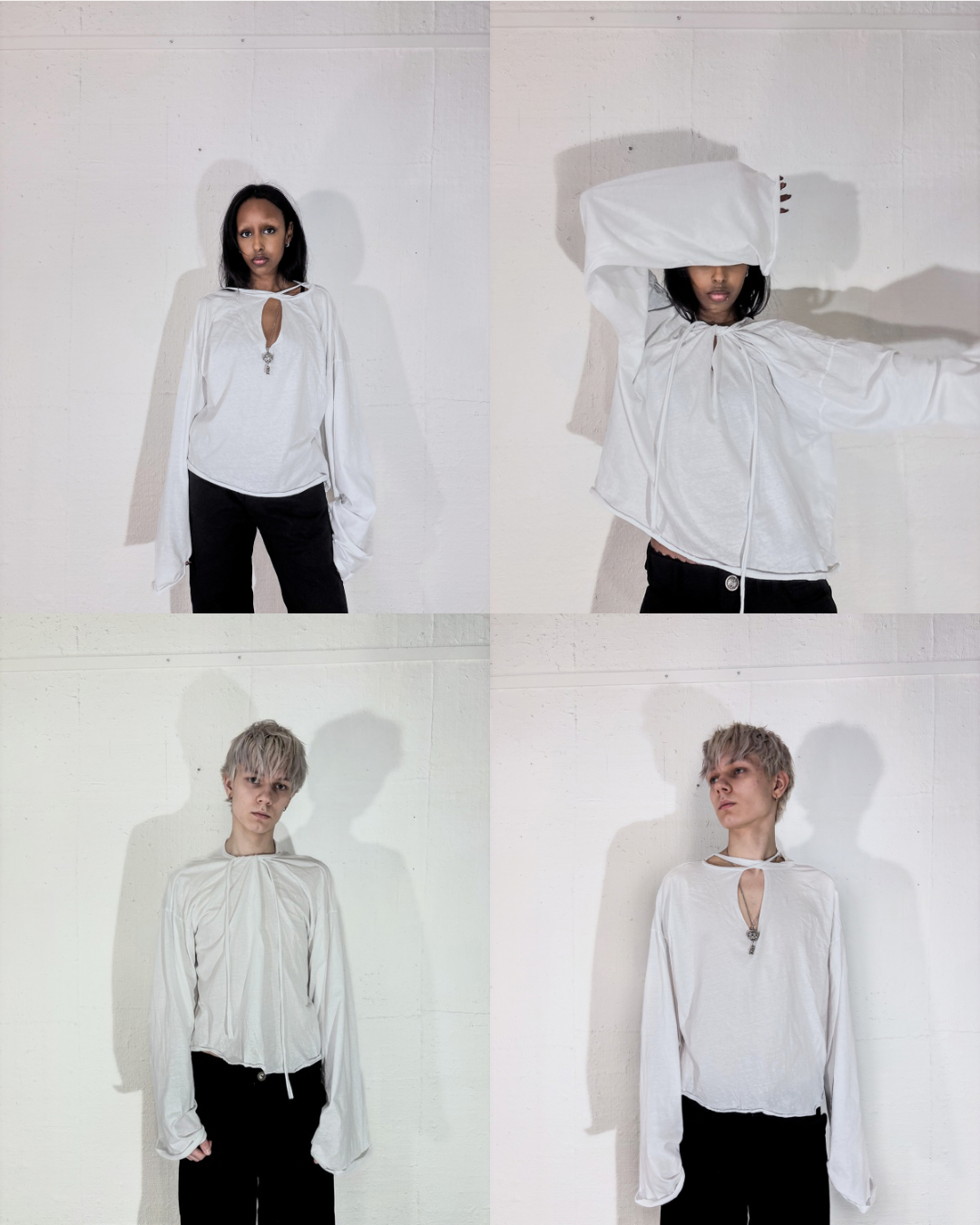 SQUARE-CUT V-NECK LONGSLEEVE