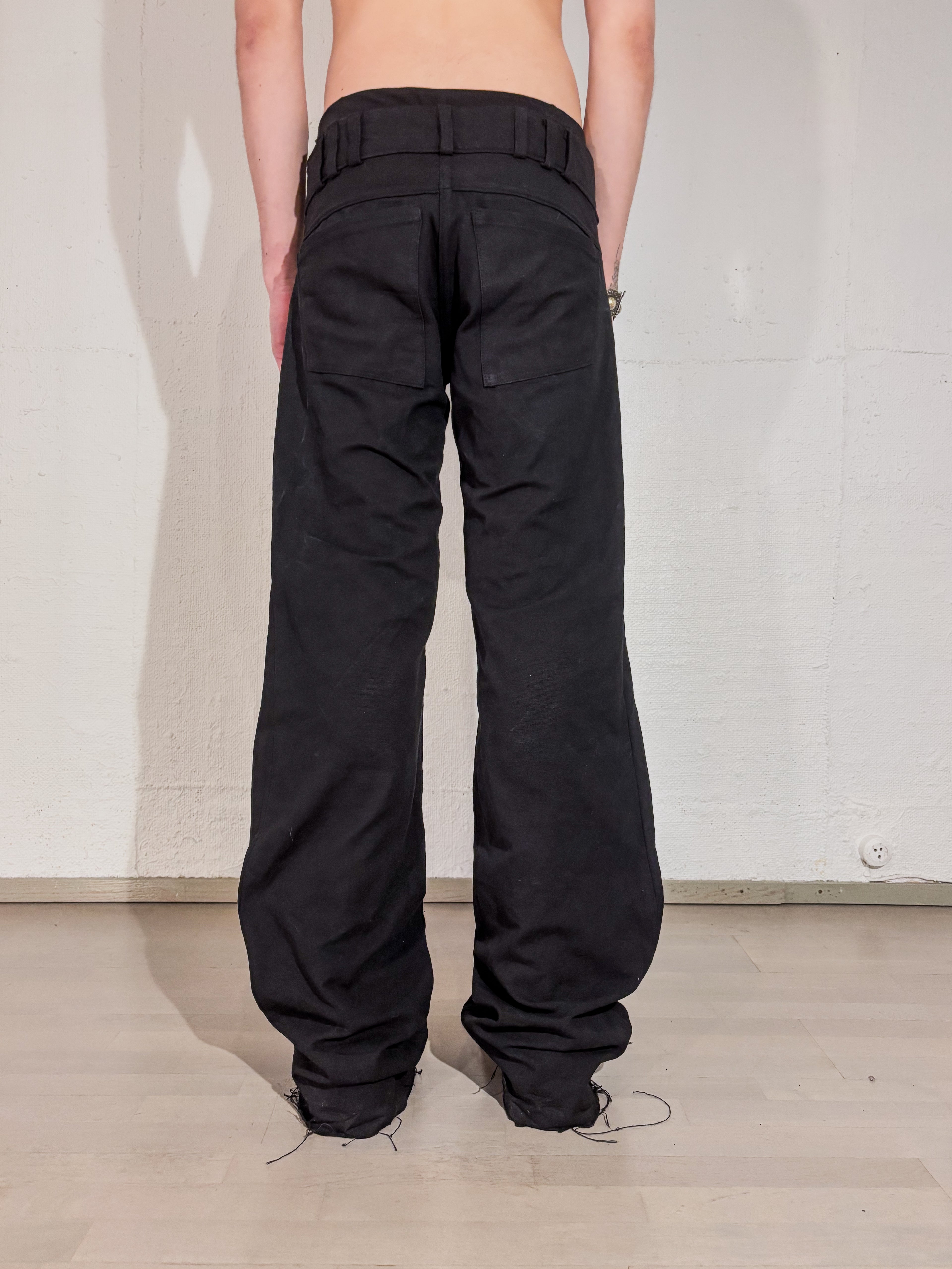 FLARED CANVAS TROUSERS
