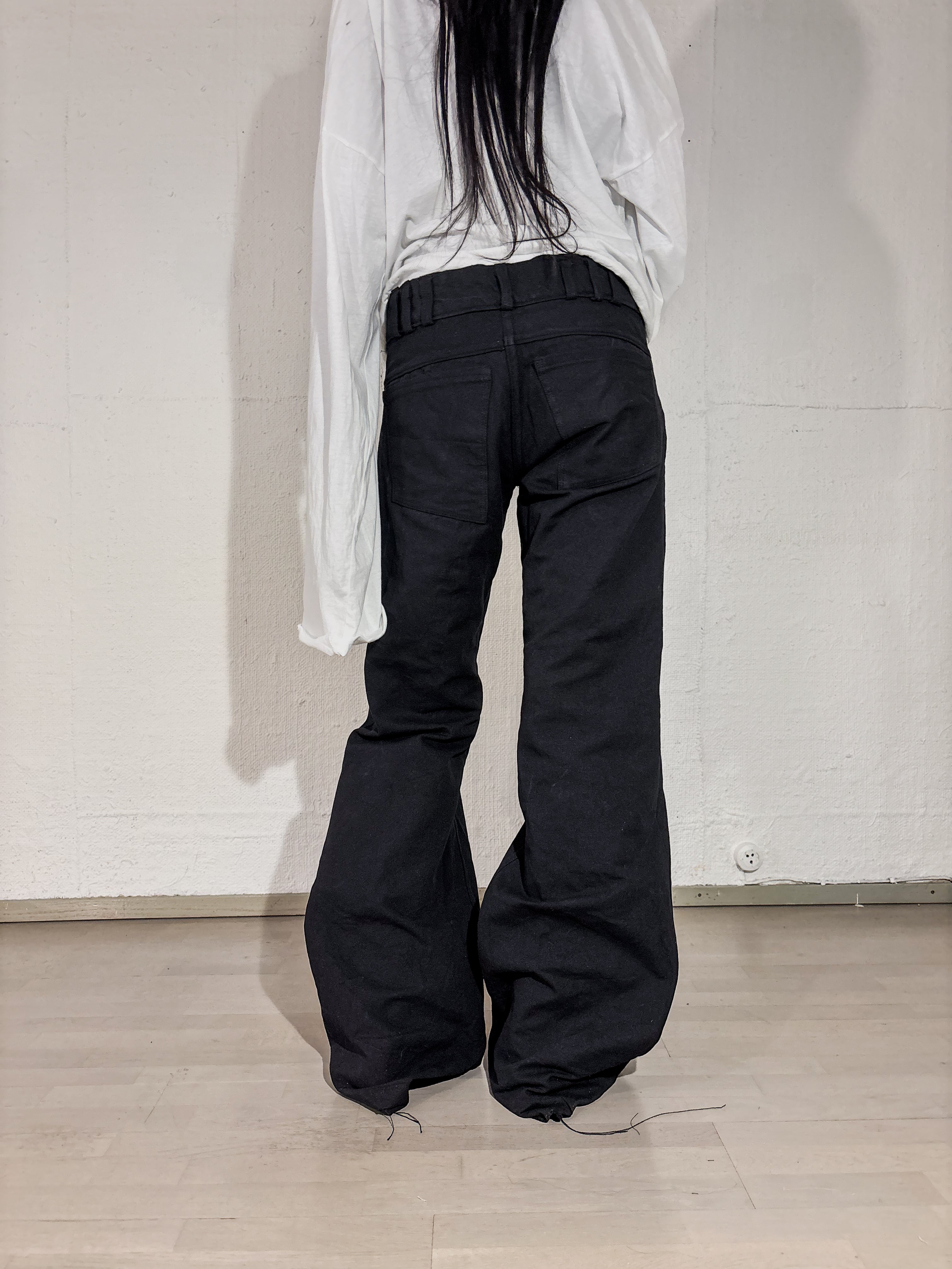 FLARED CANVAS TROUSERS