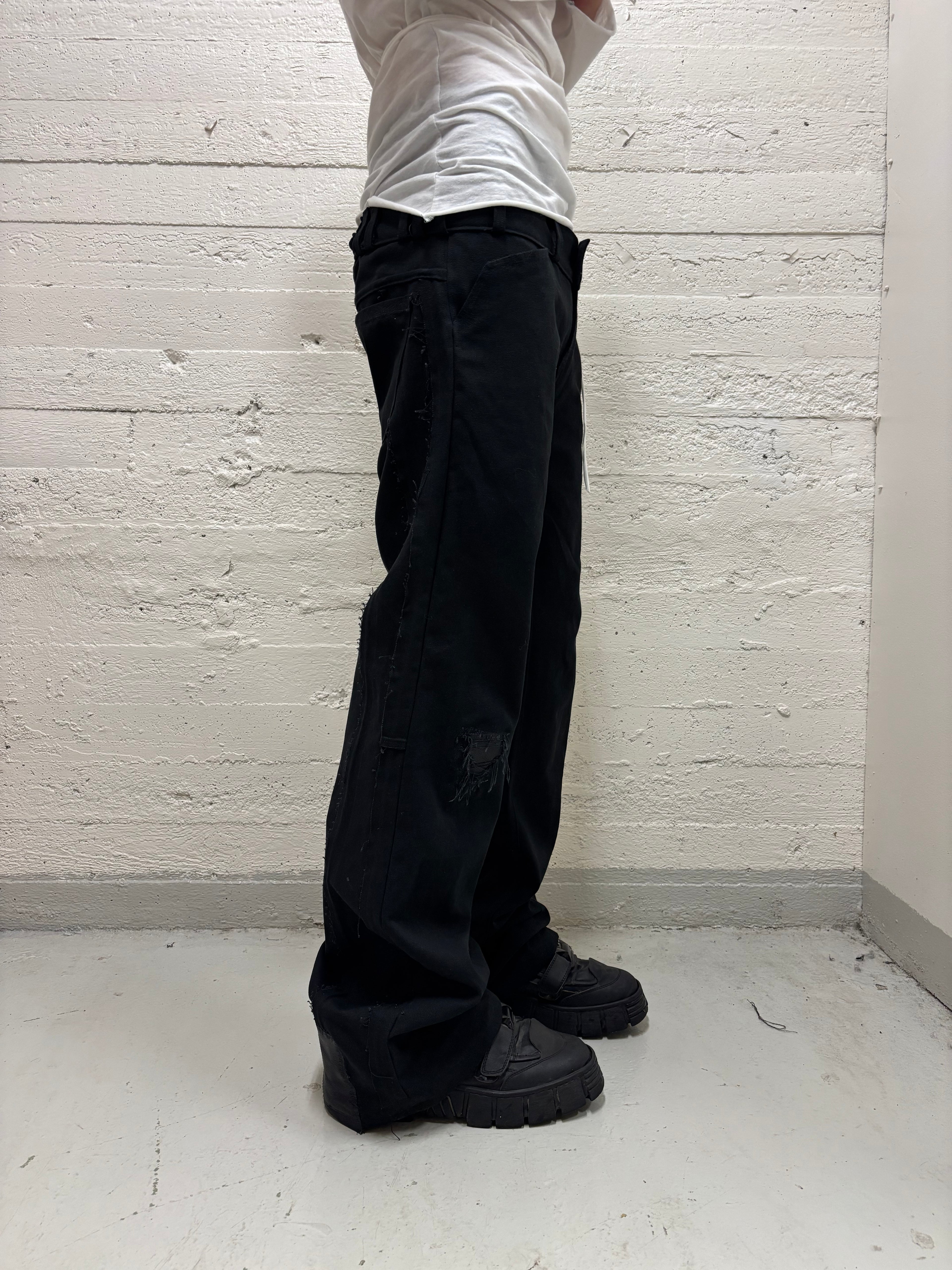 LEATHER REPAIRED TROUSERS