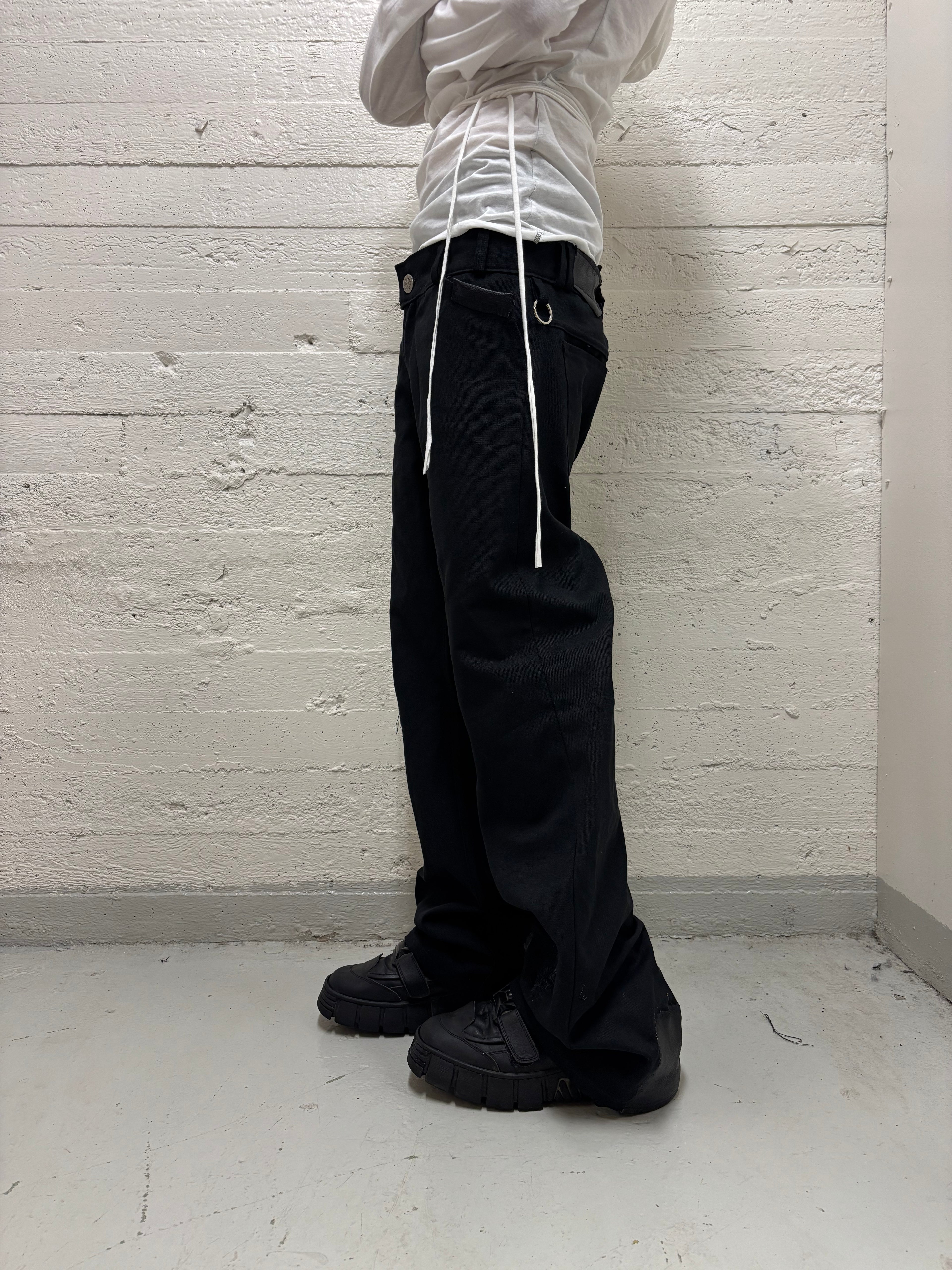 LEATHER REPAIRED TROUSERS