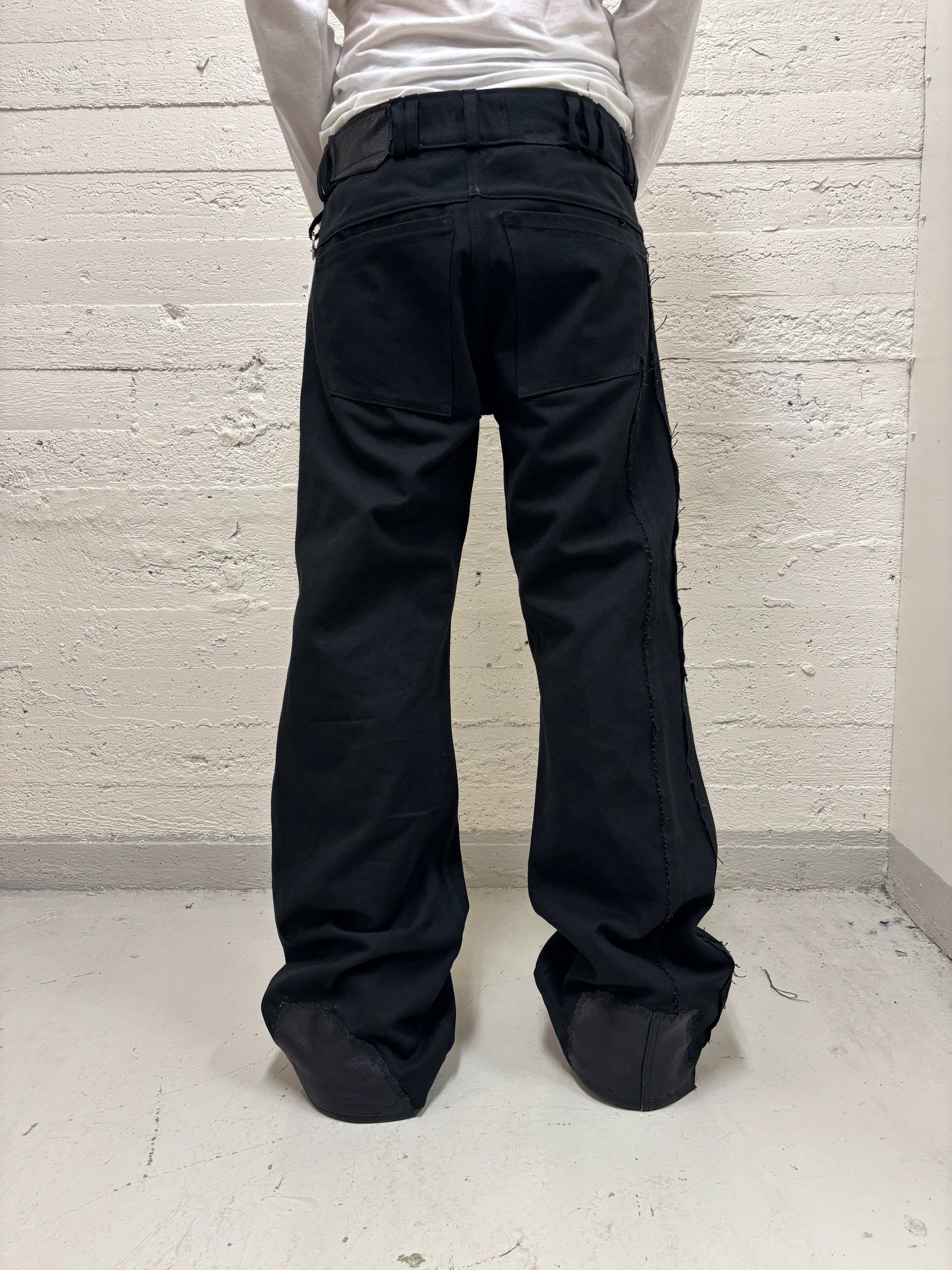 LEATHER REPAIRED TROUSERS