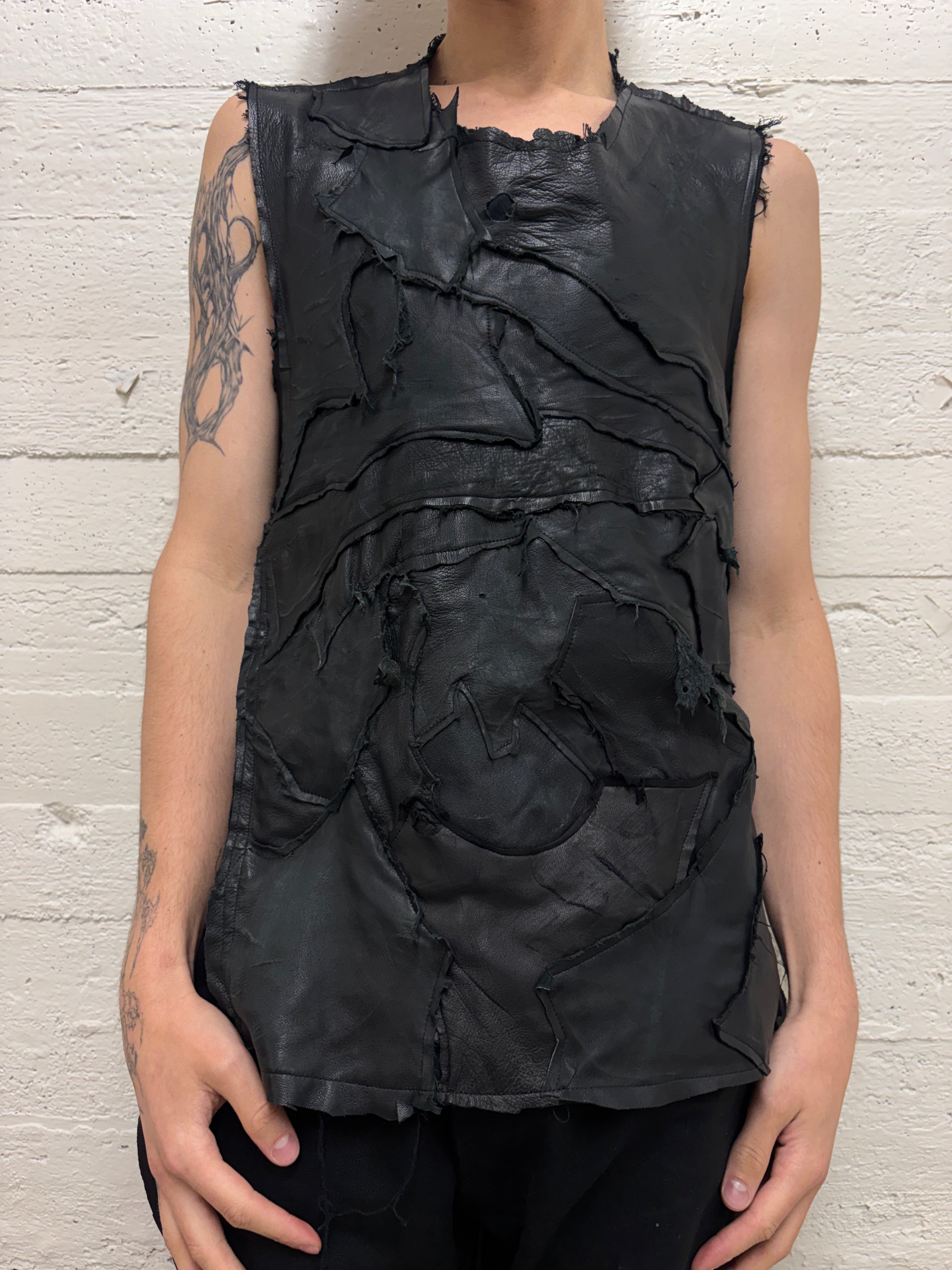 LEATHER PATCHWORK TOP