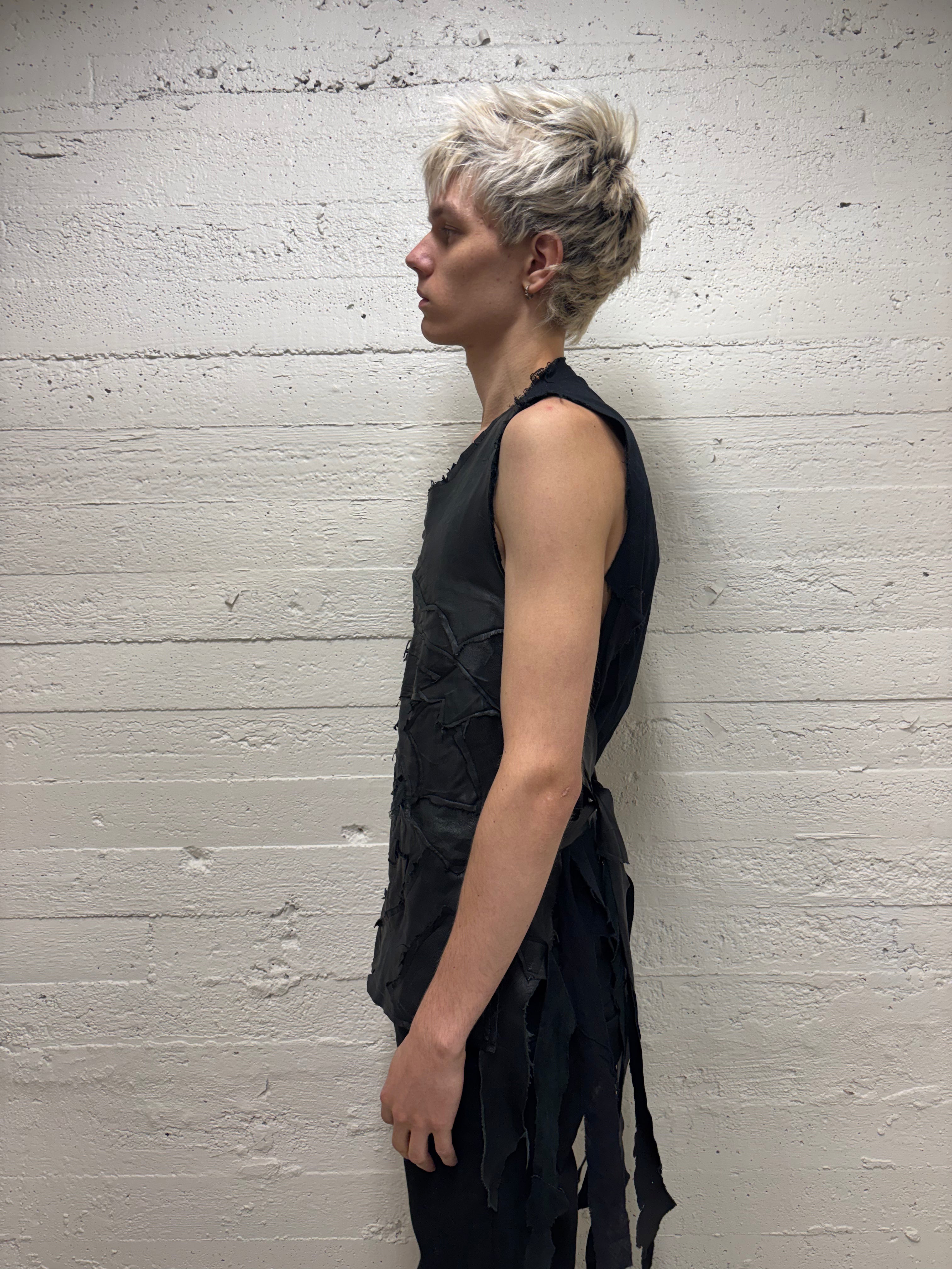 LEATHER PATCHWORK TOP