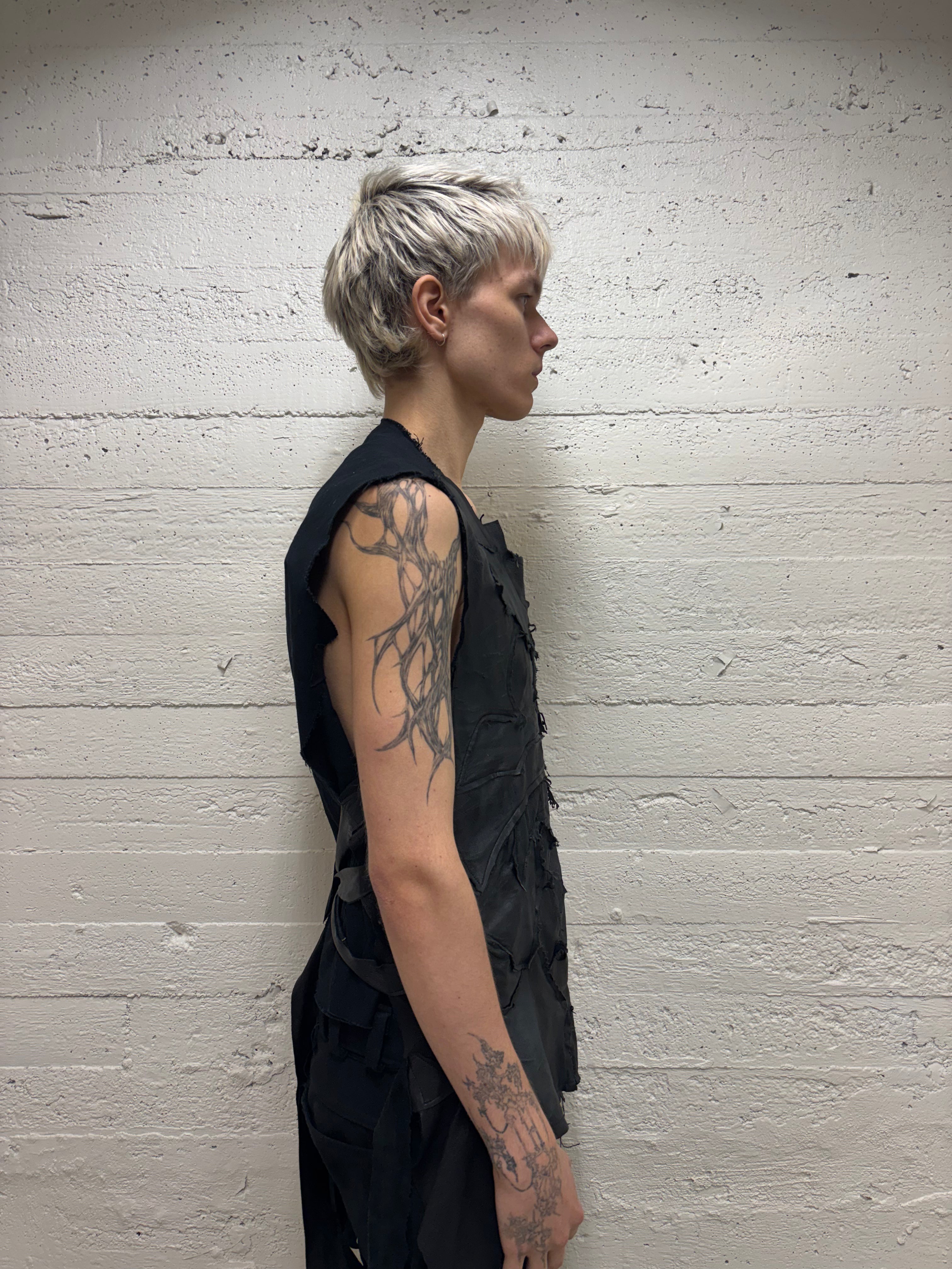 LEATHER PATCHWORK TOP