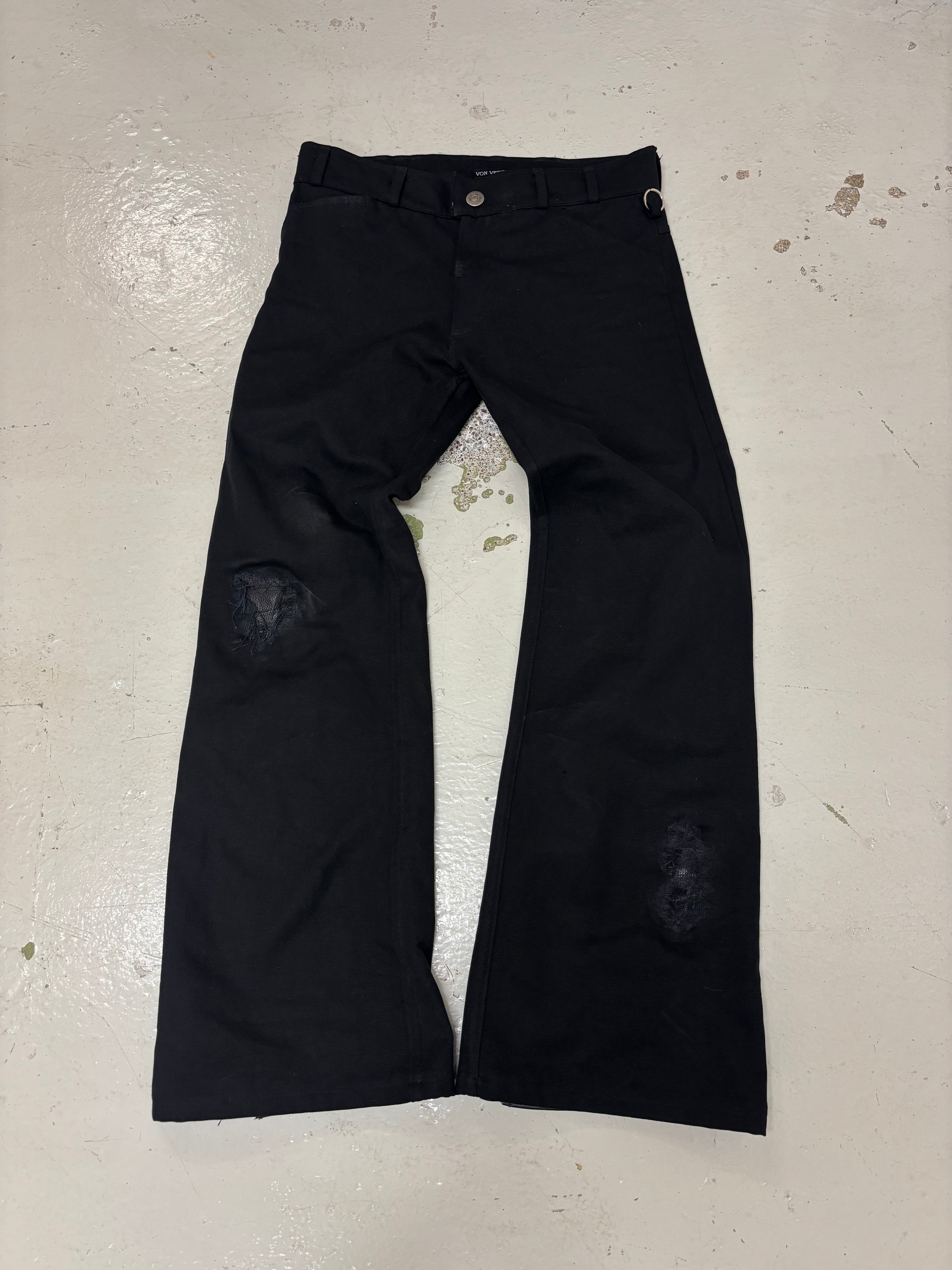 LEATHER REPAIRED TROUSERS