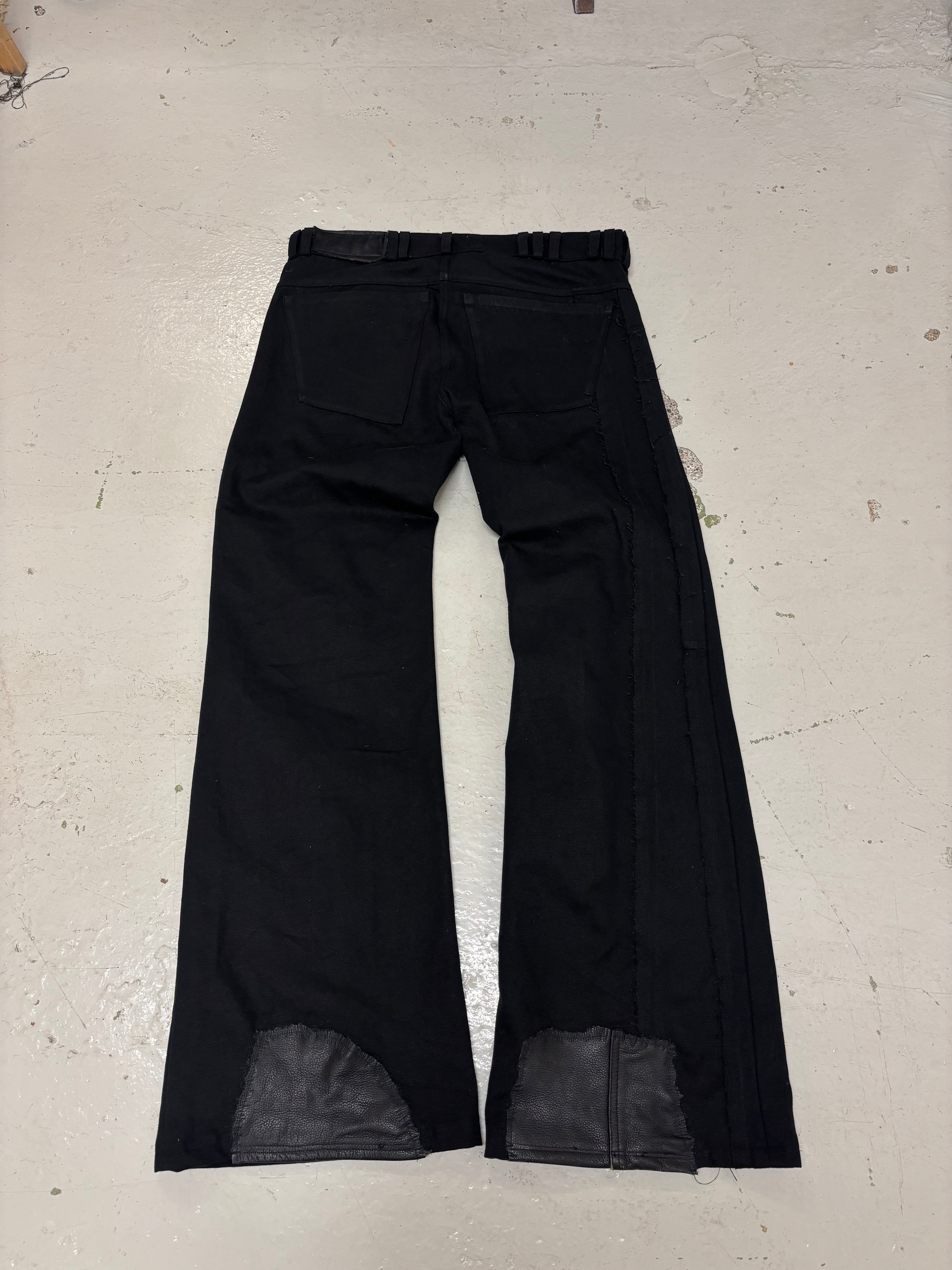 LEATHER REPAIRED TROUSERS