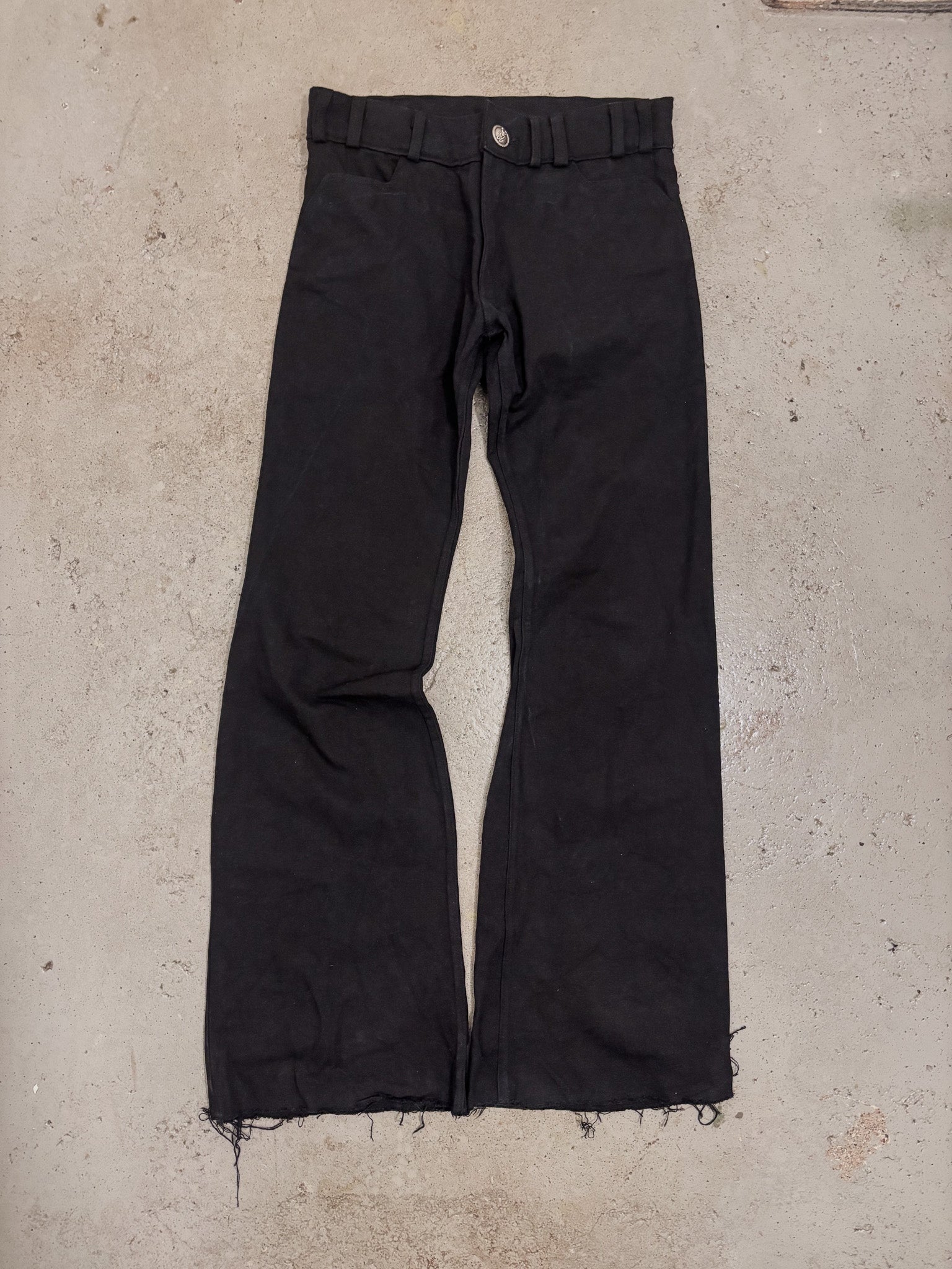 FLARED CANVAS TROUSERS