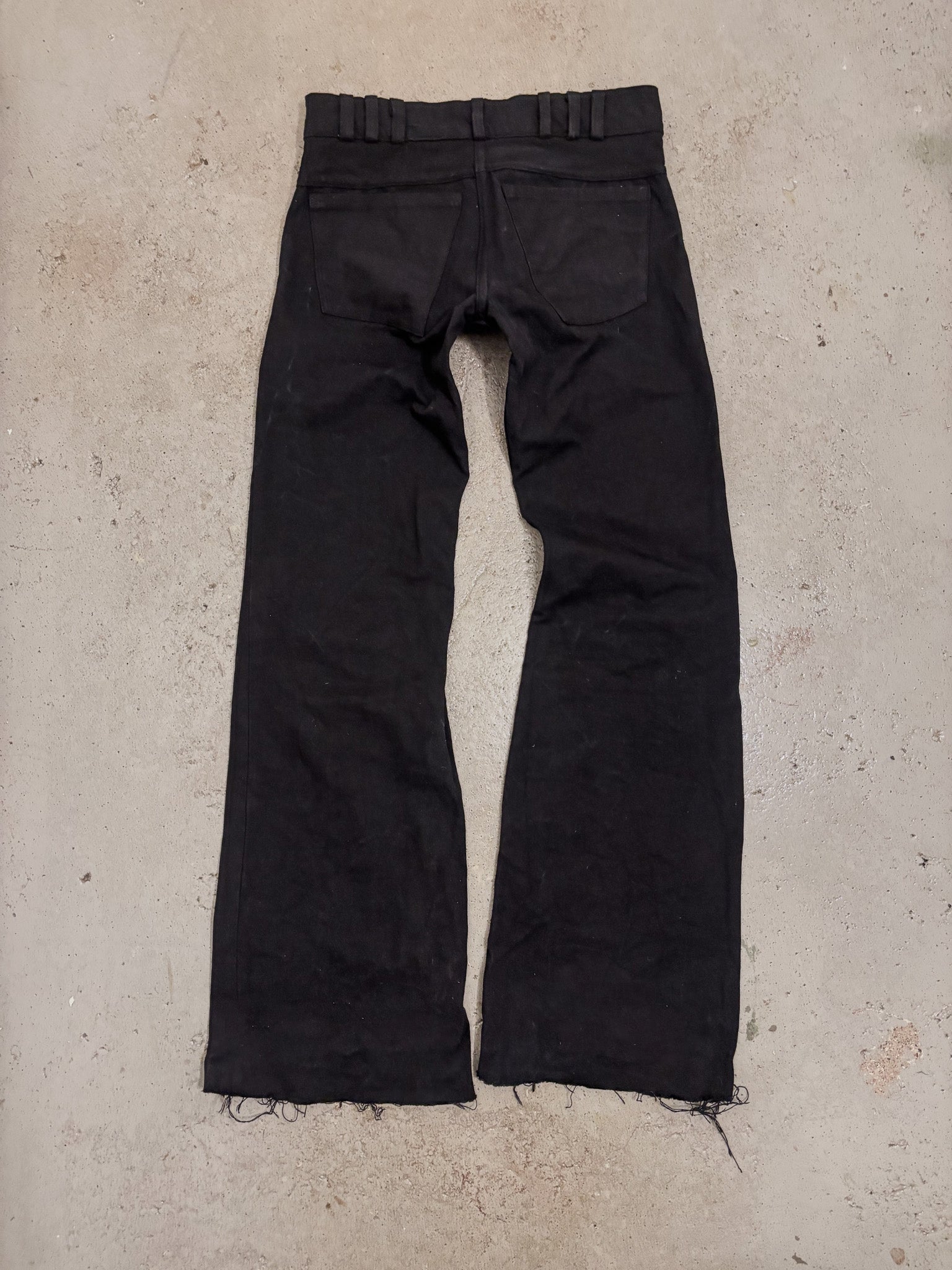 FLARED CANVAS TROUSERS