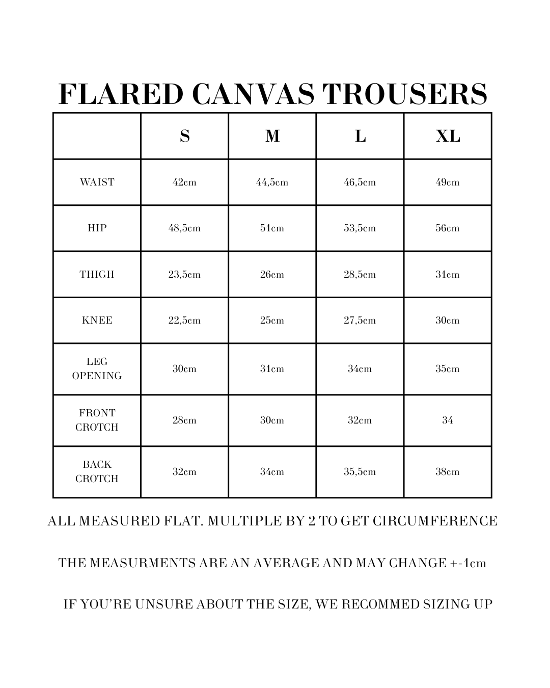 FLARED CANVAS TROUSERS